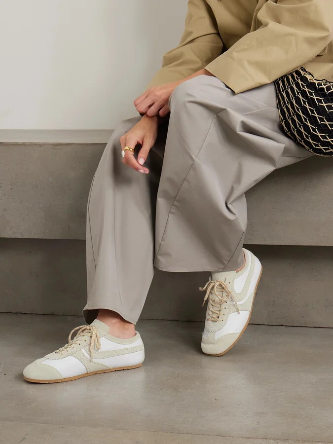 Dries Van Noten - Suede-trimmed Leather Sneakers - White - Image 2