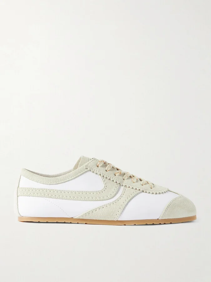Dries Van Noten - Suede-trimmed Leather Sneakers - White