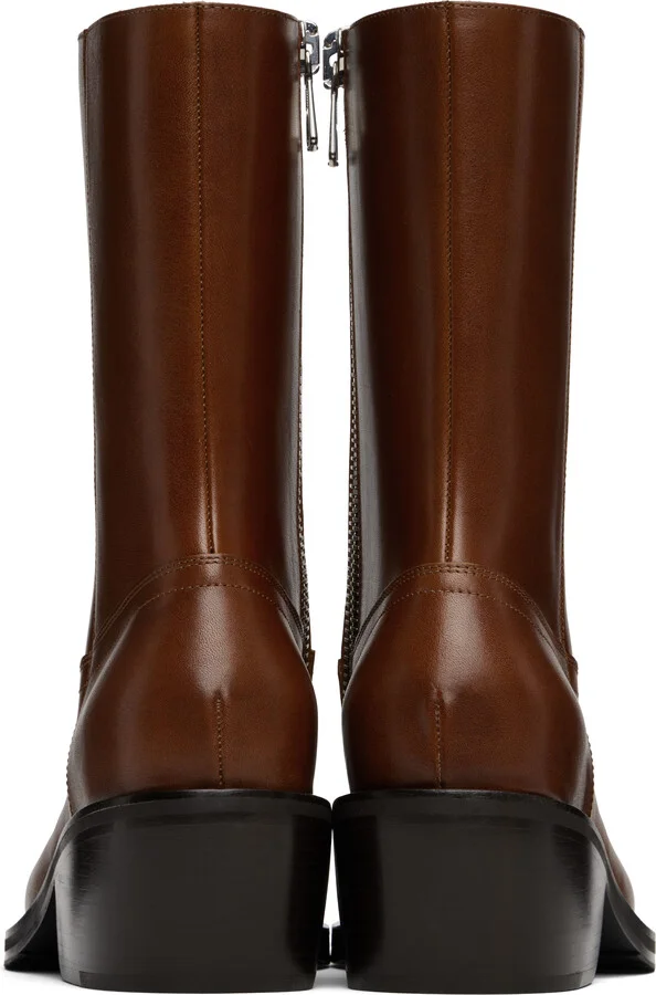 Dries Van Noten Tan Leather Boots - Image 2