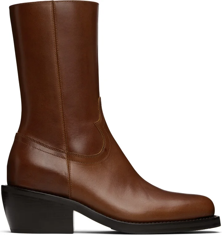 Dries Van Noten Tan Leather Boots