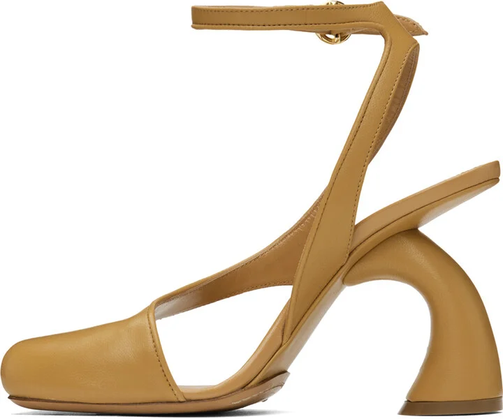 Dries Van Noten Tan Leather Heeled Sandals - Image 3
