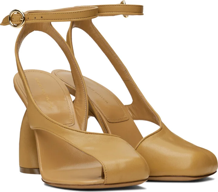 Dries Van Noten Tan Leather Heeled Sandals - Image 4
