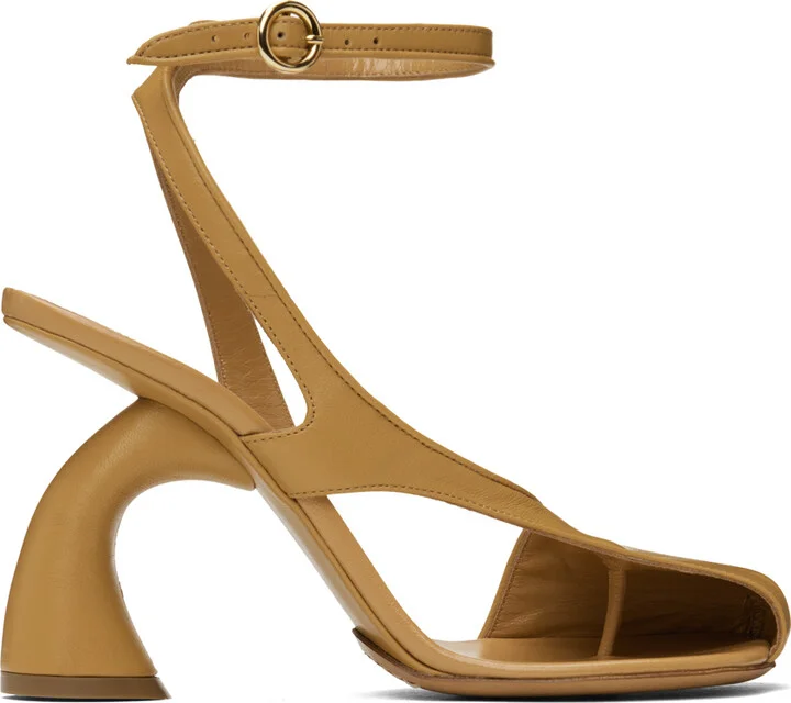 Dries Van Noten Tan Leather Heeled Sandals