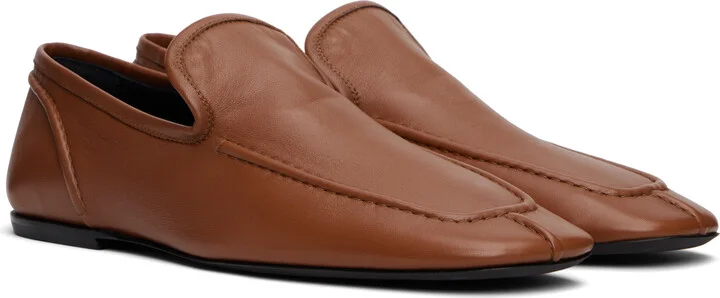 Dries Van Noten Tan Leather Loafers - Image 4