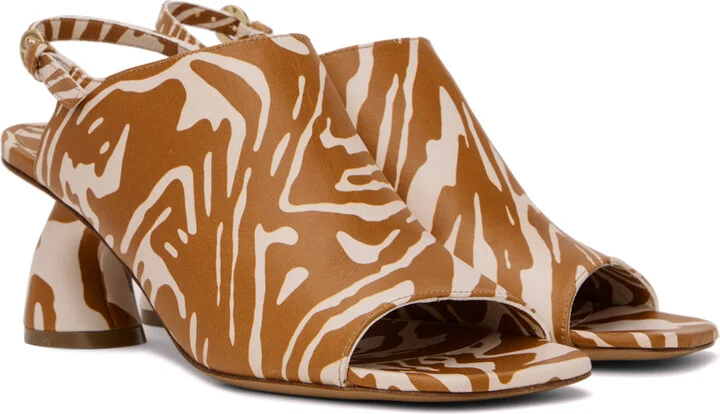 Dries Van Noten Tan Open Toe Heeled Sandals - Image 4