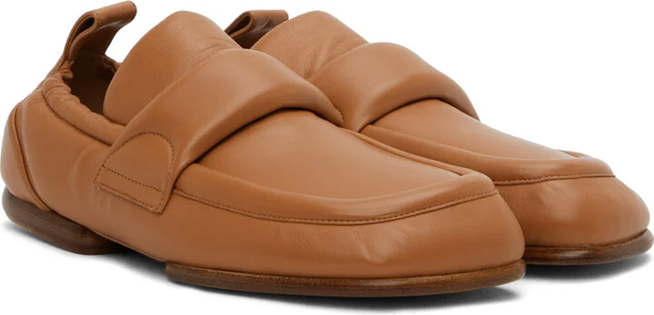 Dries Van Noten Tan Padded Loafers - Image 4