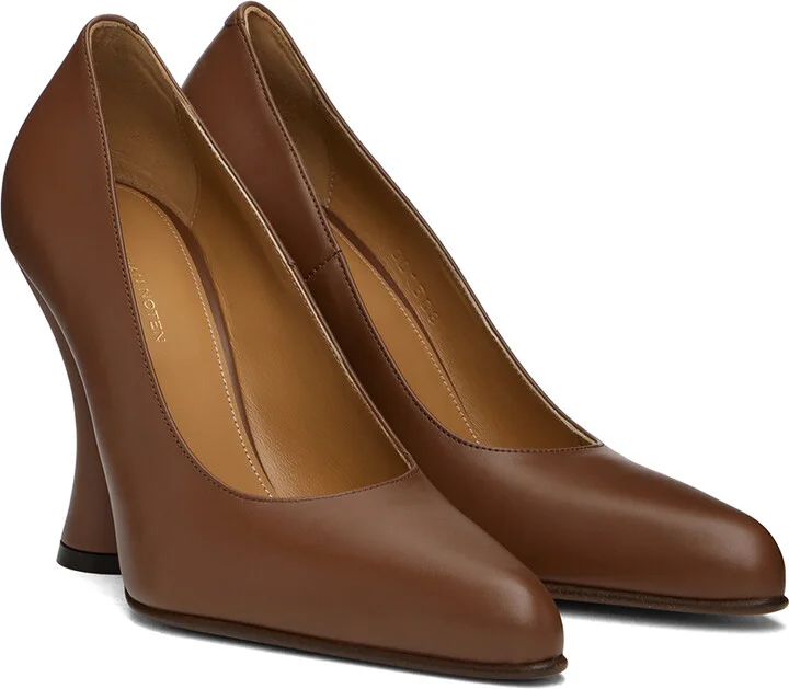 Dries Van Noten Tan Pointed Toe Heels - Image 4