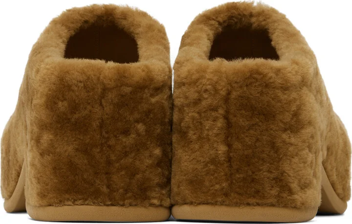 Dries Van Noten Tan Shearling Clogs - Image 2