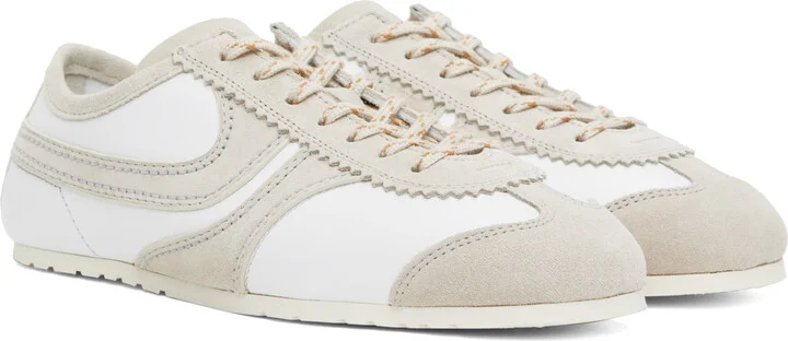 Dries Van Noten Taupe & White Suede Sneakers - Image 4