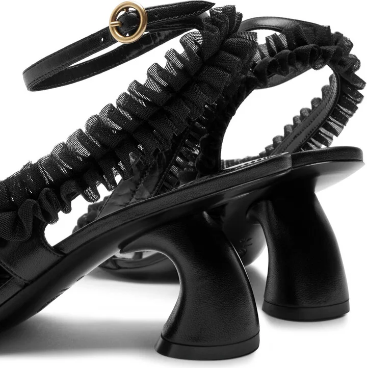Dries Van Noten Virgo 50 Ruffle-trimmed Leather Sandals - Image 4