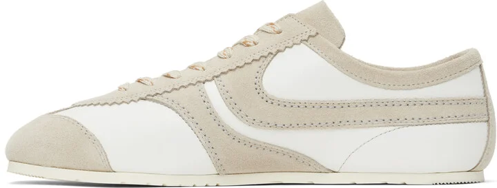 Dries Van Noten White & Beige Suede Sneakers - Image 3