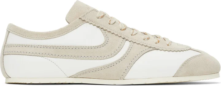 Dries Van Noten White & Beige Suede Sneakers