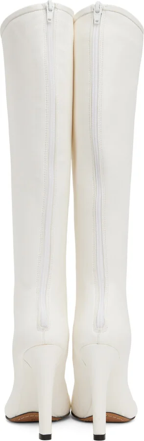 Dries Van Noten White Lace-Up Boots - Image 2