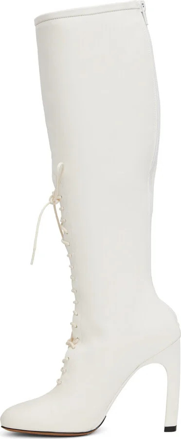 Dries Van Noten White Lace-Up Boots - Image 3