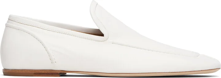 Dries Van Noten White Leather Loafers