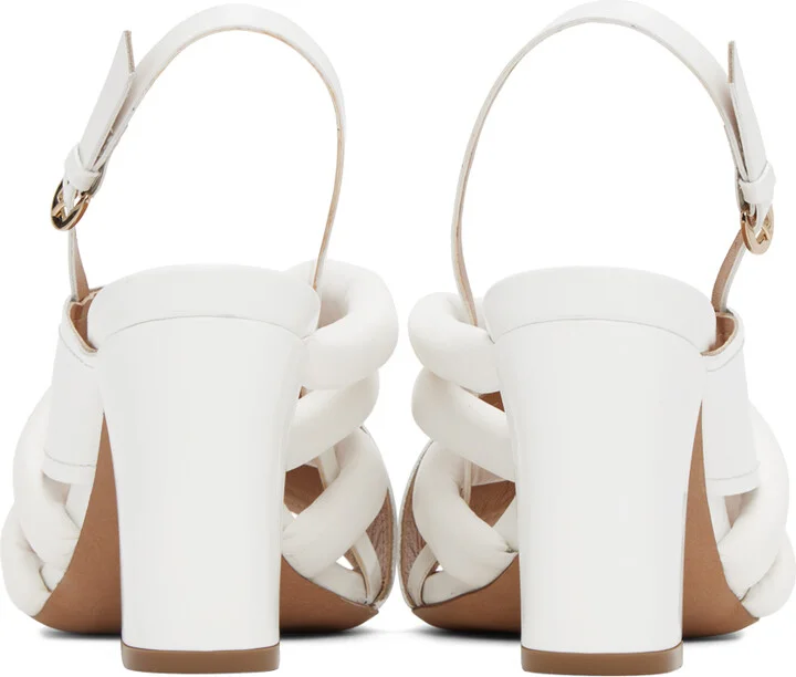 Dries Van Noten White Padded Heeled Sandals - Image 2