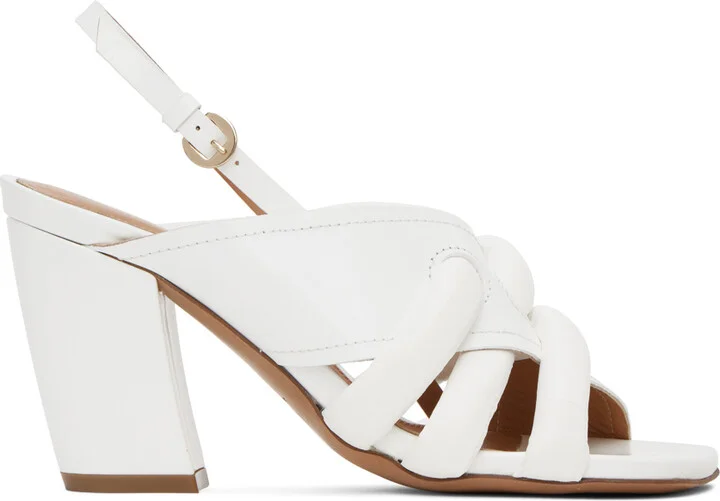 Dries Van Noten White Padded Heeled Sandals
