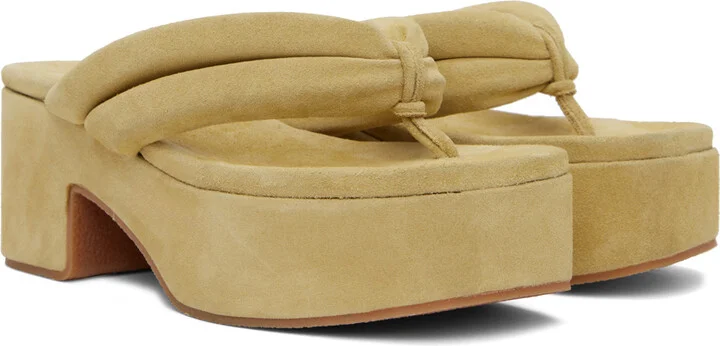 Dries Van Noten Yellow Platform Thong Sandals - Image 4