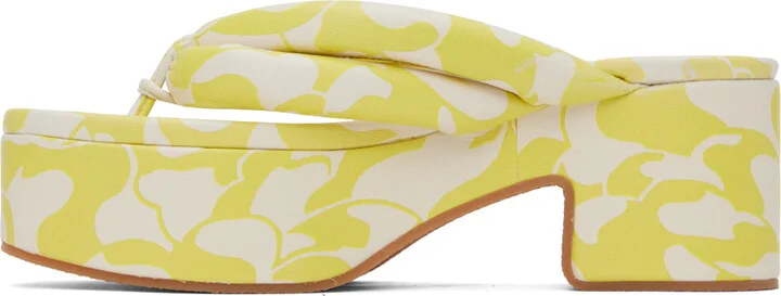 Dries Van Noten Yellow Platform Thong Sandals - Image 3