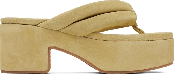 Dries Van Noten Yellow Platform Thong Sandals