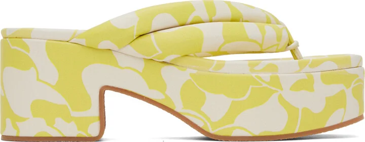 Dries Van Noten Yellow Platform Thong Sandals