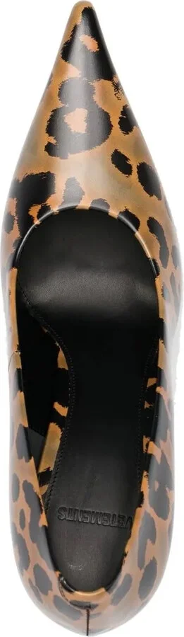 Drill-Heel Leopard-Print Pumps - Image 4