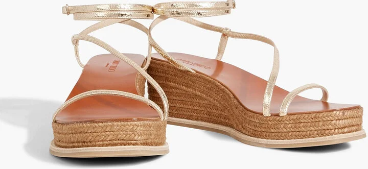 Drive 60 metallic cracked-leather wedge sandals - Image 2
