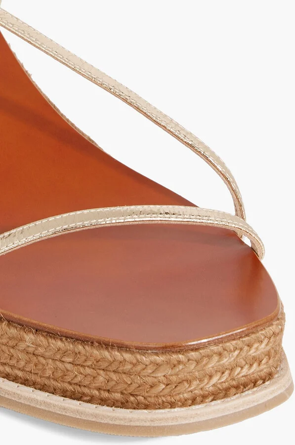 Drive 60 metallic cracked-leather wedge sandals - Image 4