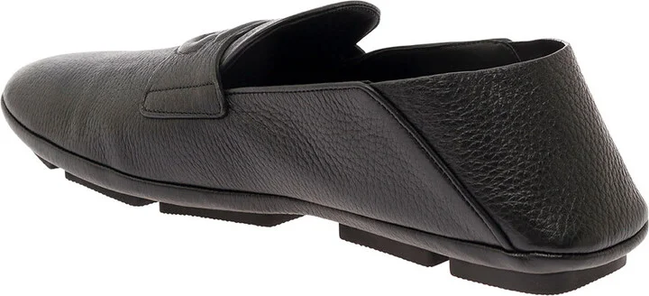 'driver' Black Loafers With Dg Logo In Leather Man - Image 3