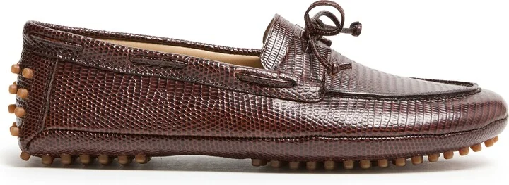 Driver calf snake effect leather moccasins - Image 2