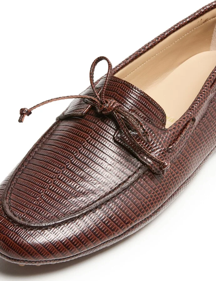 Driver calf snake effect leather moccasins - Image 6