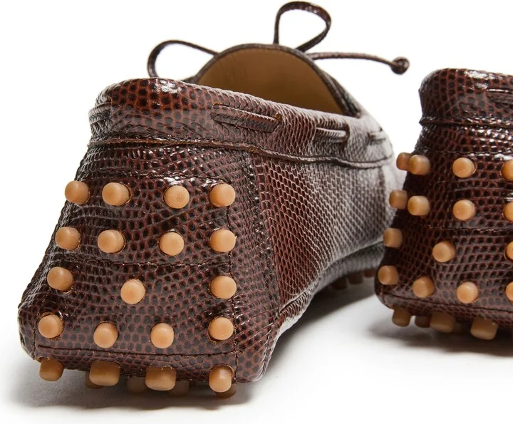 Driver calf snake effect leather moccasins - Image 7