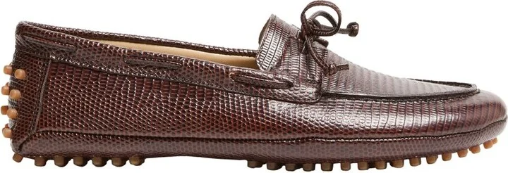 Driver calf snake effect leather moccasins - Image 9
