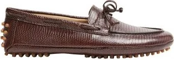 Driver calf snake effect leather moccasins