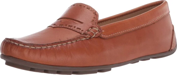 Driver Club USA Women's Genuine Leather Unique Penny Detail Driving Loafer