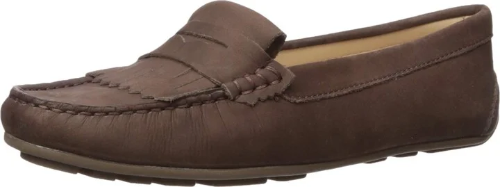 Driver Club USA Women's Leather Made in Brazil Kilt Detail Driver Moc Loafer