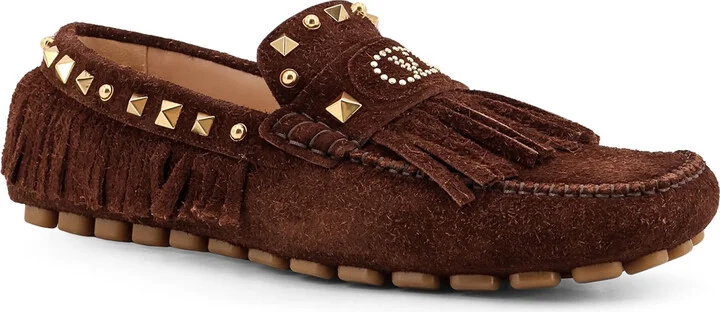 Driver Fastaway Suede Loafer With Fringes - Image 2