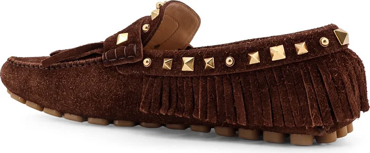 Driver Fastaway Suede Loafer With Fringes - Image 3
