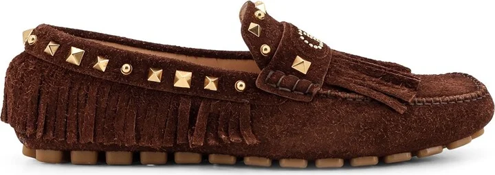 Driver Fastaway Suede Loafer With Fringes