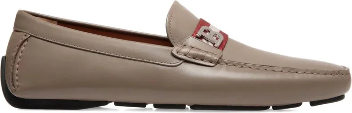 Driver leather strap loafers