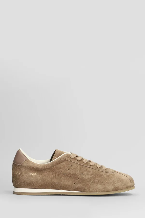 Driving Shoe Sneakers In Taupe Suede