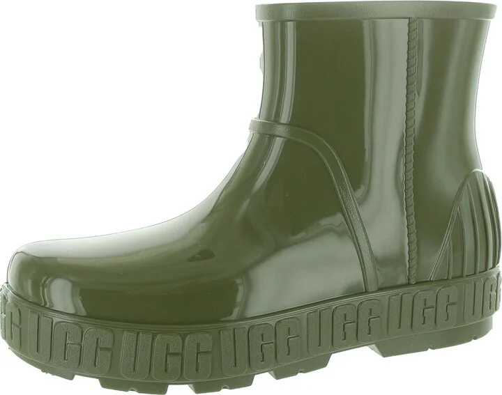 Drizlita Womens Patent Leather Ankle Rain Boots
