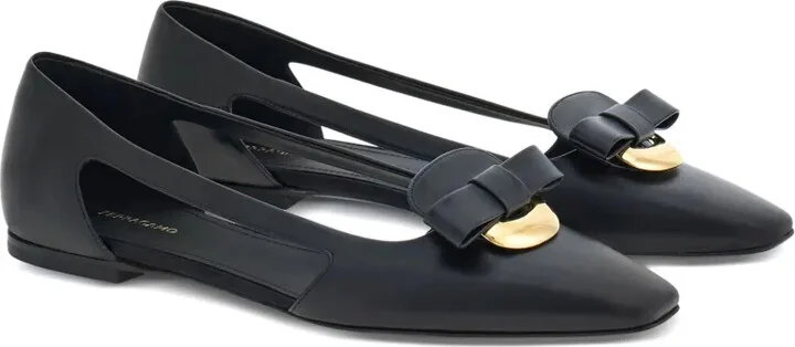 Drop Bow leather ballerina shoes - Image 2