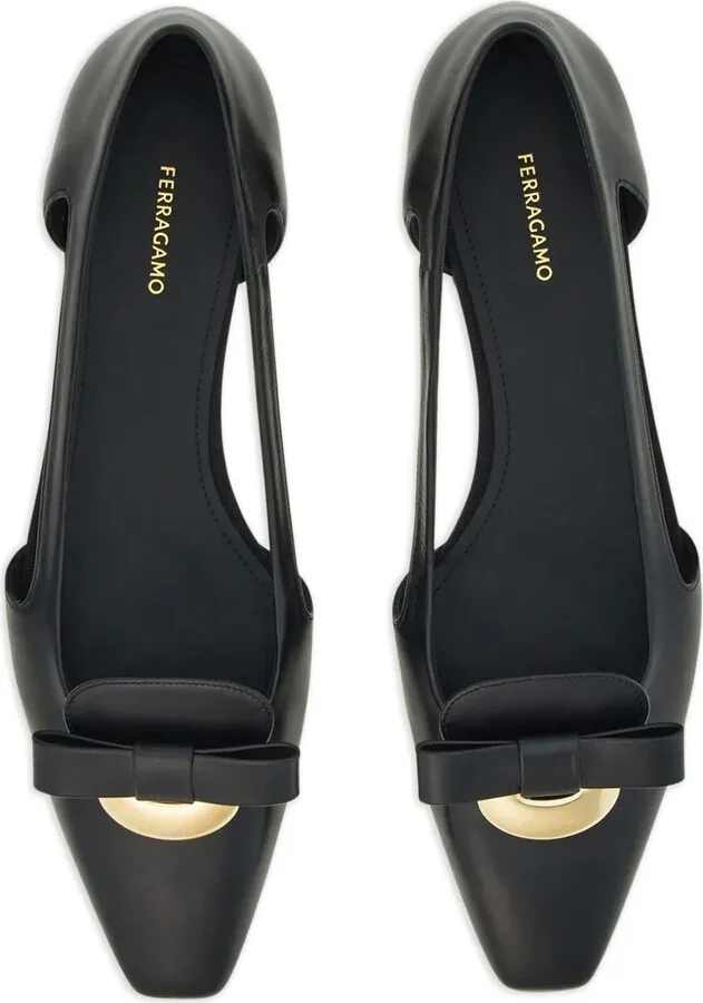 Drop Bow leather ballerina shoes - Image 4