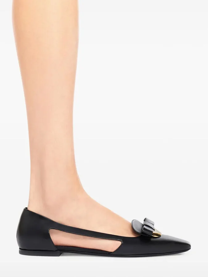 Drop Bow leather ballerina shoes - Image 5