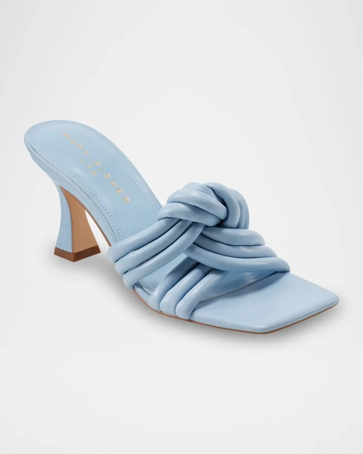 Dru Leather Knot Slide Sandals - Image 8