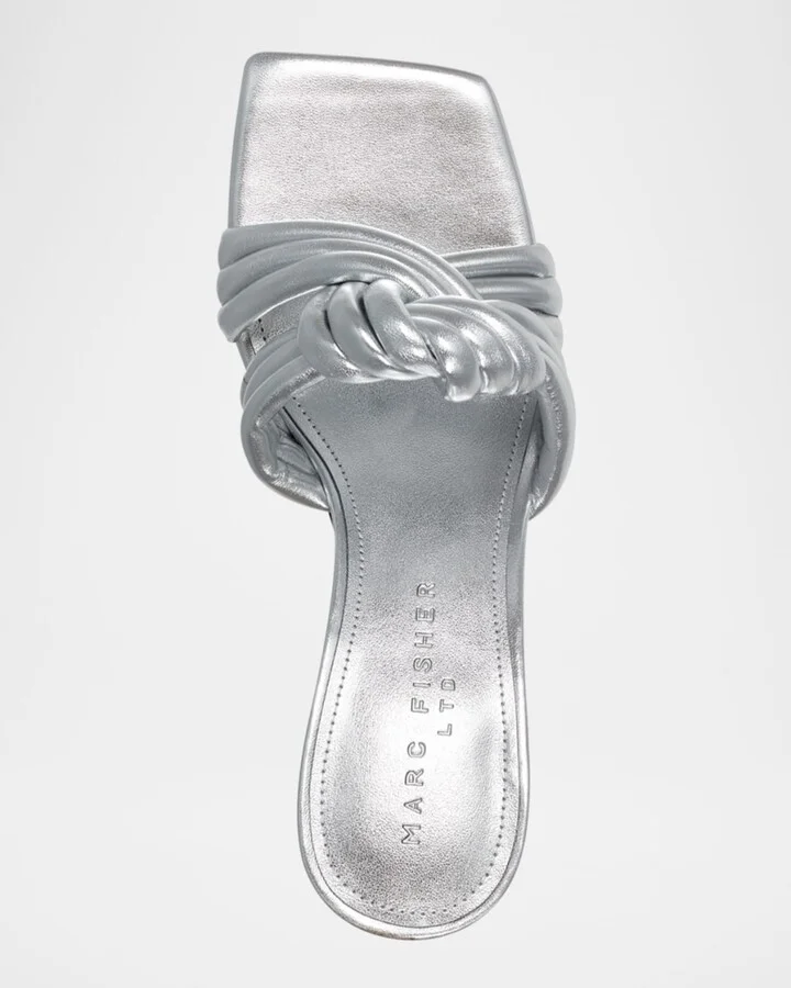 Dru Leather Knot Slide Sandals - Image 9