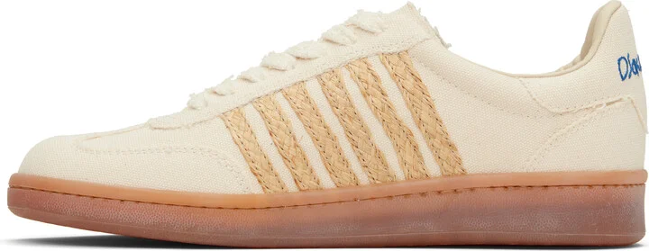 Dsquared2 Beige Summer Lovers Raffia Boxer Sneakers - Image 3