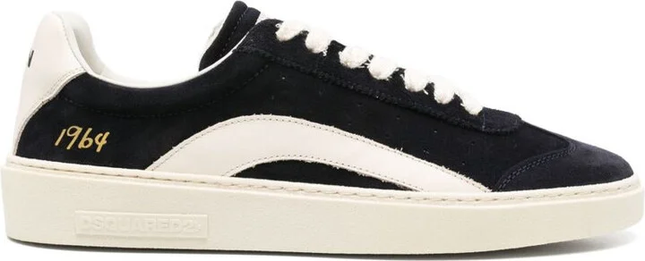 DSQUARED2 Black And White Calfskin Sneakers