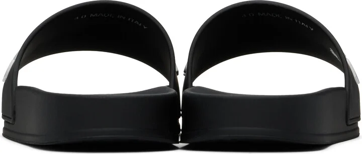 Dsquared2 Black 'DSQUARED2' Logo Pool Slides - Image 2
